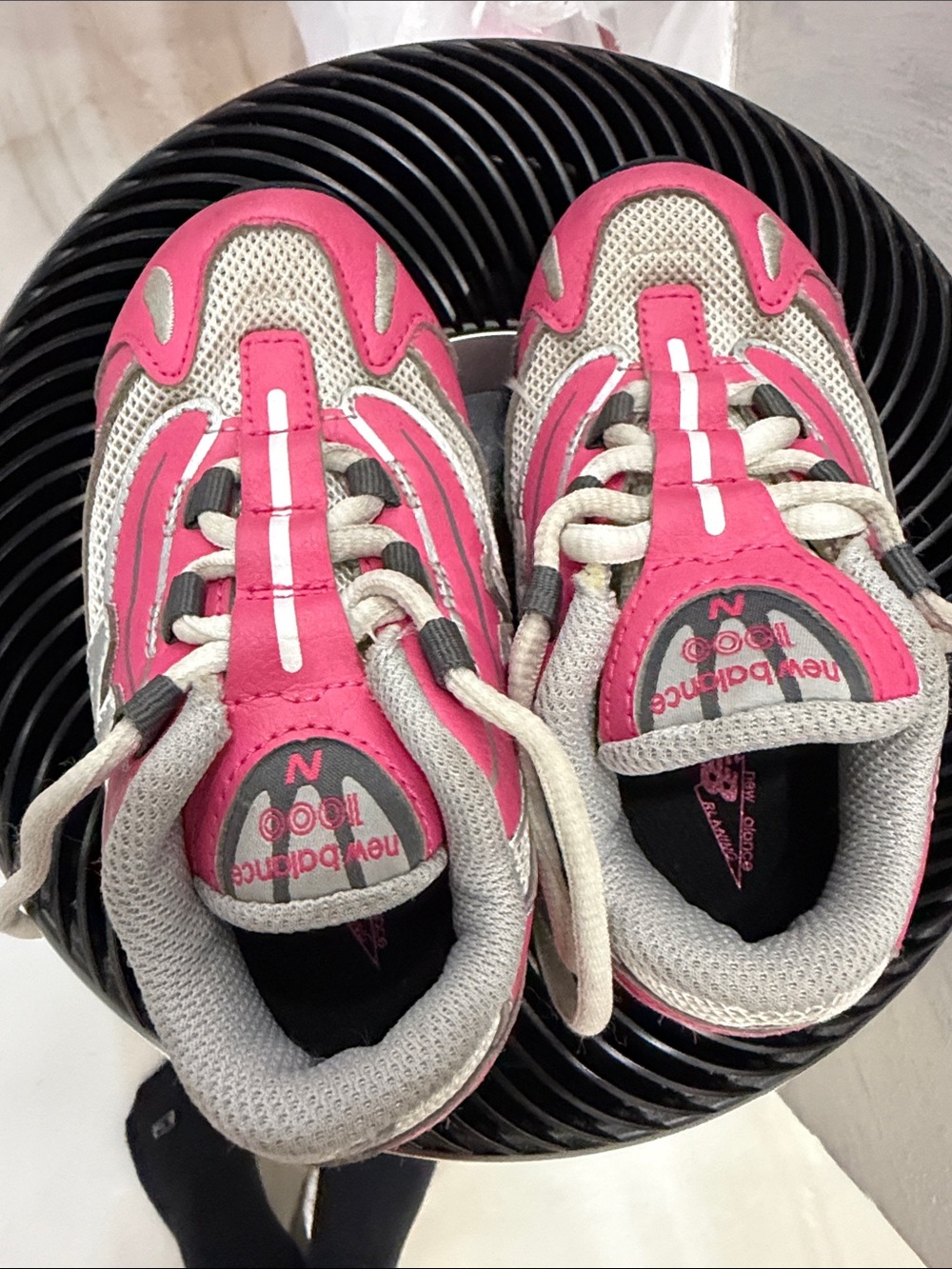 New Balance Kids Pink and Gray Lace-Up Sneakers